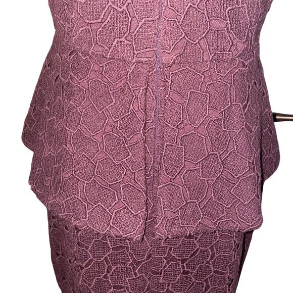 Diane Von Furstenberg DVF 4 authentic Delian Lace Peplum Dress Wine Sleeveless - Picture 10 of 15